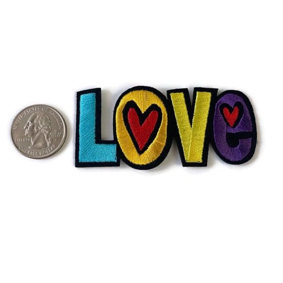 LOVE Colorful Text Embroidered Patch - Picture 2 of 4